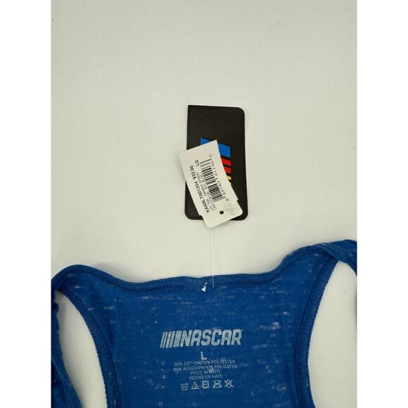 Nascar Race Kansas Speedway Car Design Tank Top Shirt Blue Womens Size Large - Picture 6 of 6